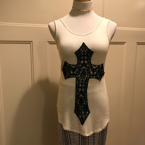 Hoity Toity Cross Embroidery Tank Top - Picture 5 of 6
